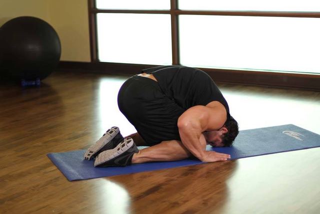 Child's Pose Stretch – end position