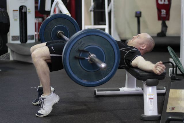 Barbell Hip Thrusts – end position