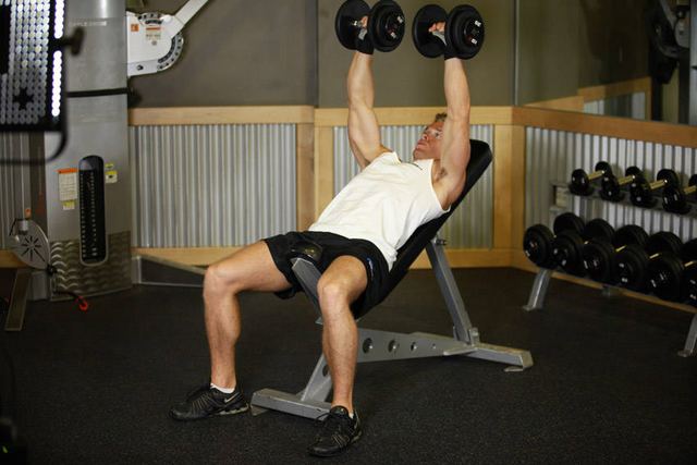 Incline Dumbbell Press – end position